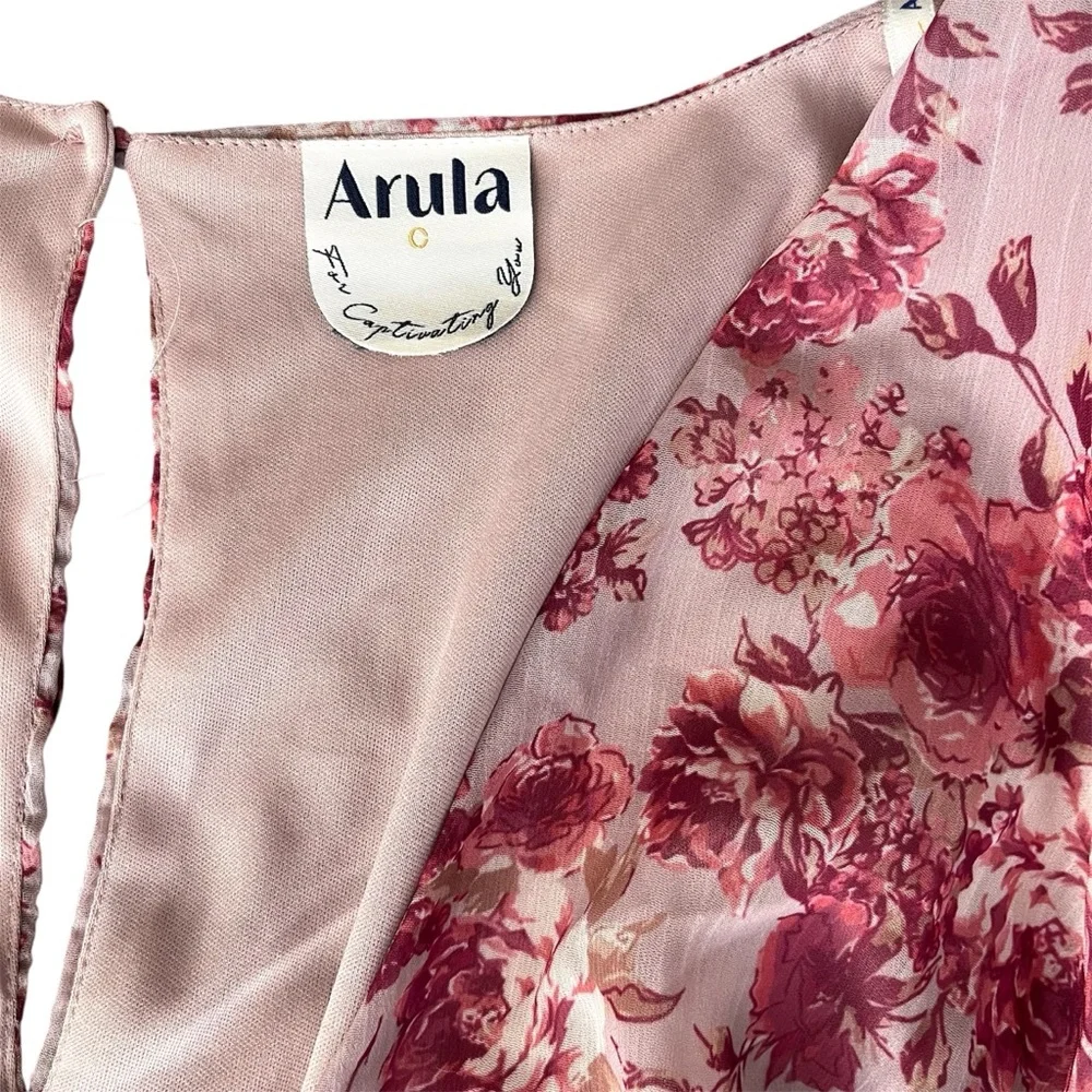 Arula Dress Size C Plus 3X Soft Girl Coquette Cottage Boho Floral Smocked Pink - Picture 8 of 10